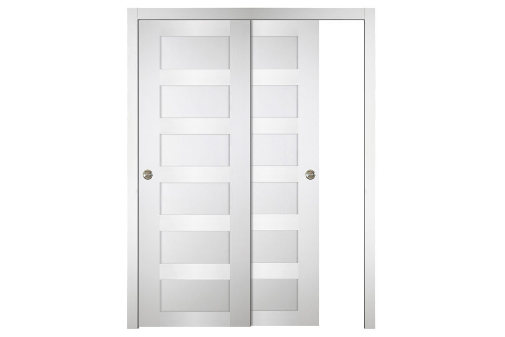 Nova Italia Stile 6 Lite Alaskan White Laminate Interior Door - Bypass Door