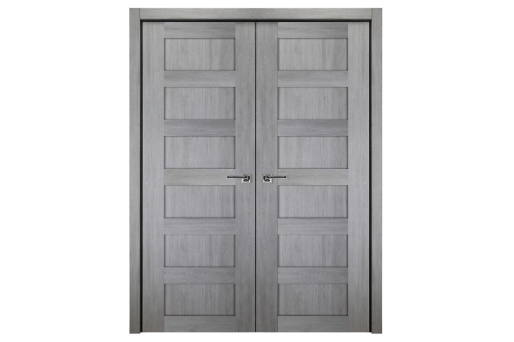 Nova Italia Stile 6 Lite Light Grey Laminate Interior Door - Double Door