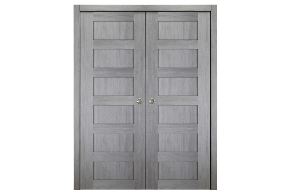 Nova Italia Stile 6 Lite Light Grey Laminate Interior Door - Double Pocket