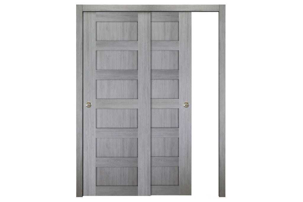 Nova Italia Stile 6 Lite Light Grey Laminate Interior Door - Bypass Door
