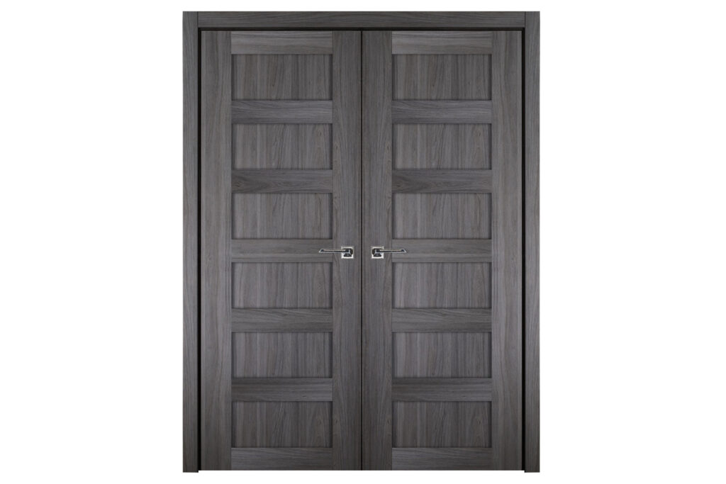 Nova Italia Stile 6 Lite Swiss Elm Laminate Interior Door - Double Door
