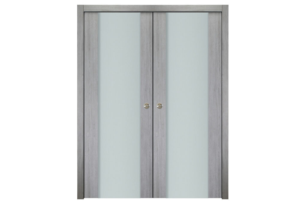 Nova Italia Vetro 01 Light Grey Laminate Interior Door - Double Pocket