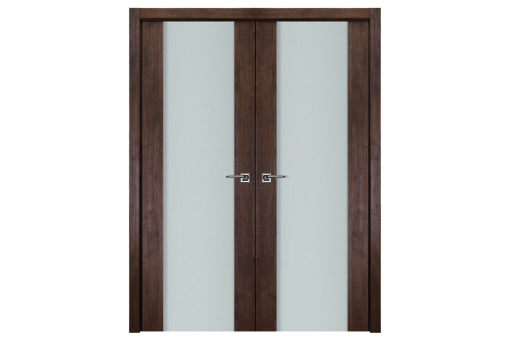 Nova Italia Vetro 01 Prestige Brown Laminate Interior Door - Double Door