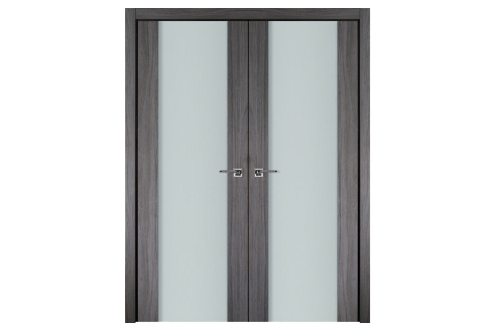Nova Italia Vetro 01 Swiss Elm Laminate Interior Door - Double Door