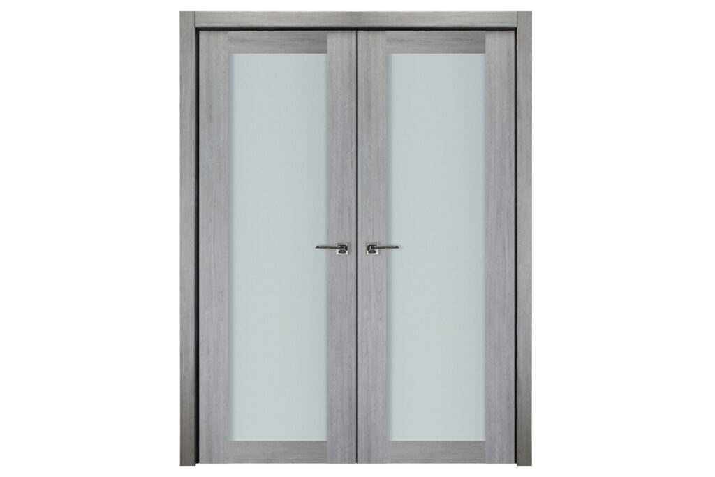 Nova Italia Vetro 1 Lite Light Grey Laminate Interior Door - Double Door