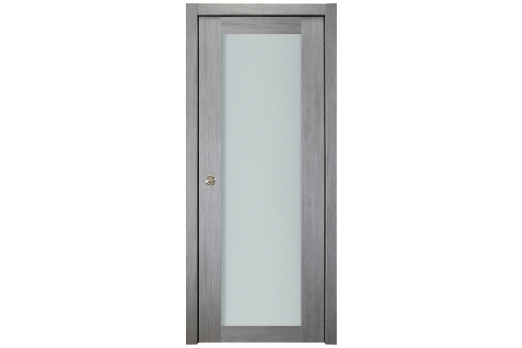 Nova Italia Vetro 1 Lite Light Grey Laminate Interior Door - Single Pocket
