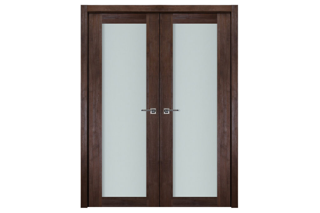 Nova Italia Vetro 1 Lite Prestige Brown Laminate Interior Door - Double Door