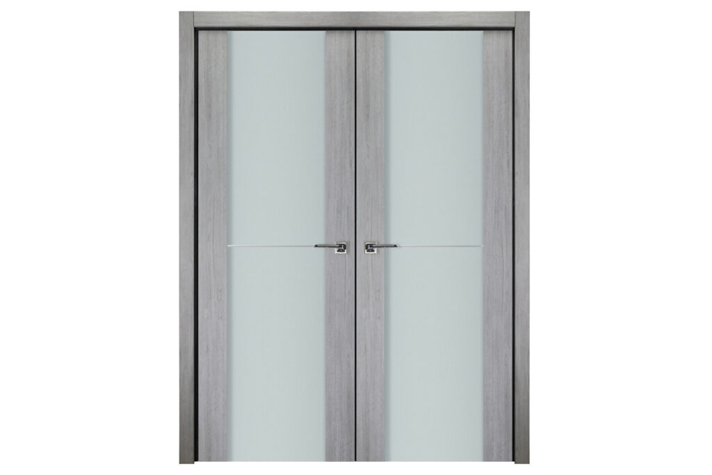 Nova Italia Vetro 1H Light Grey Laminate Interior Door - Double Door