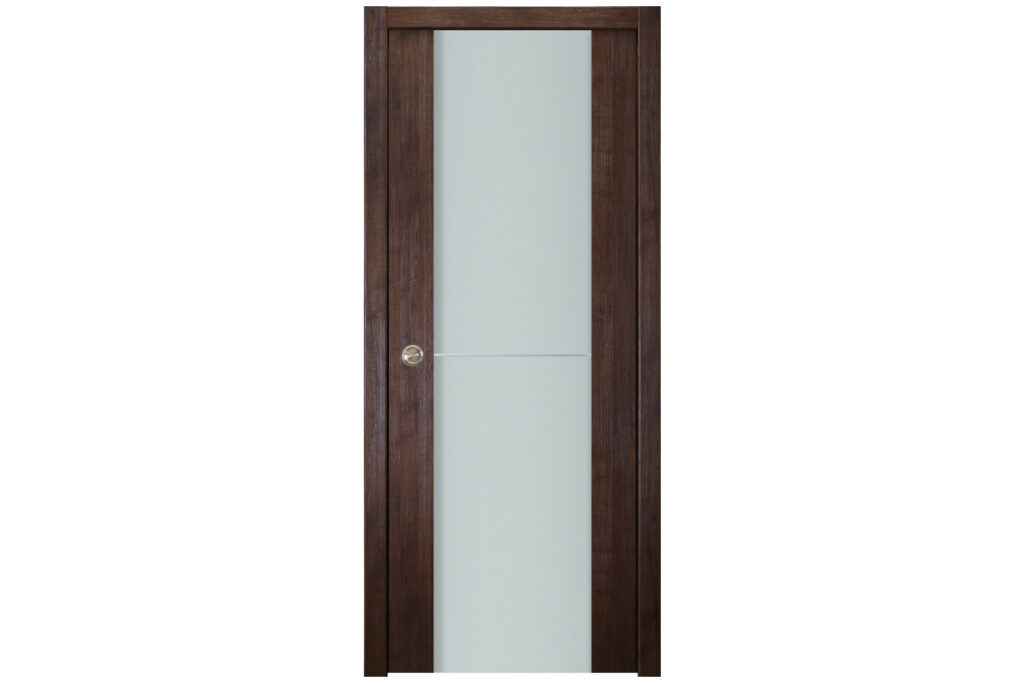 Nova Italia Vetro 1H Prestige Brown Laminate Interior Door - Single Pocket
