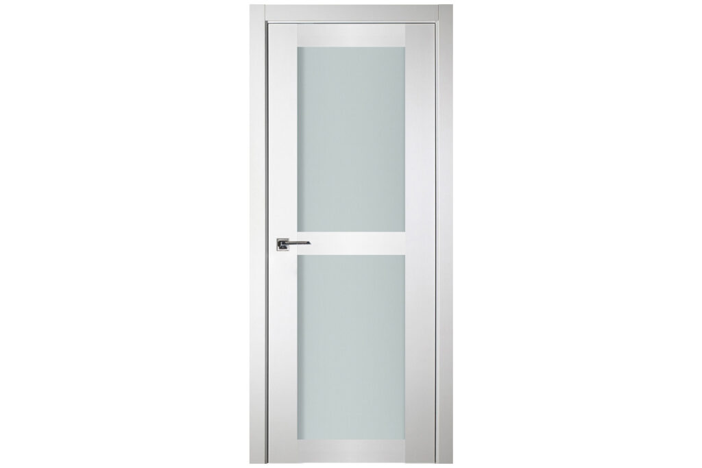 Nova Italia Vetro 2 Lite Alaskan White Laminate Interior Door - Single Door