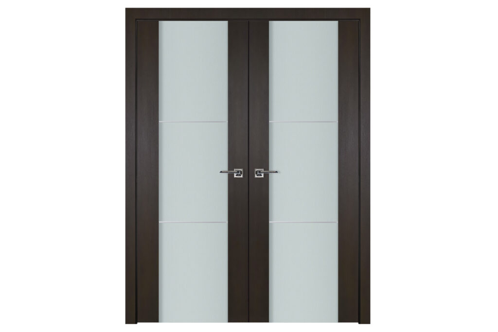 Nova Italia Vetro 2H Premium Wenge Laminate Interior Door - Double Door