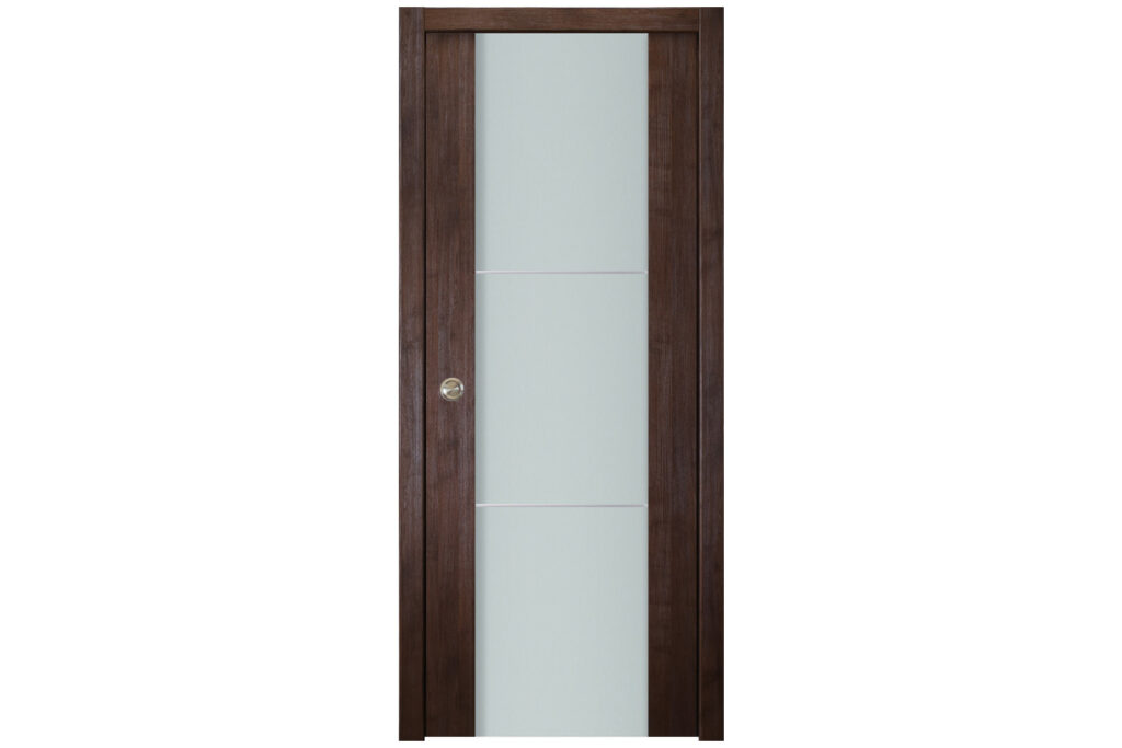 Nova Italia Vetro 2H Prestige Brown Laminate Interior Door - Single Pocket
