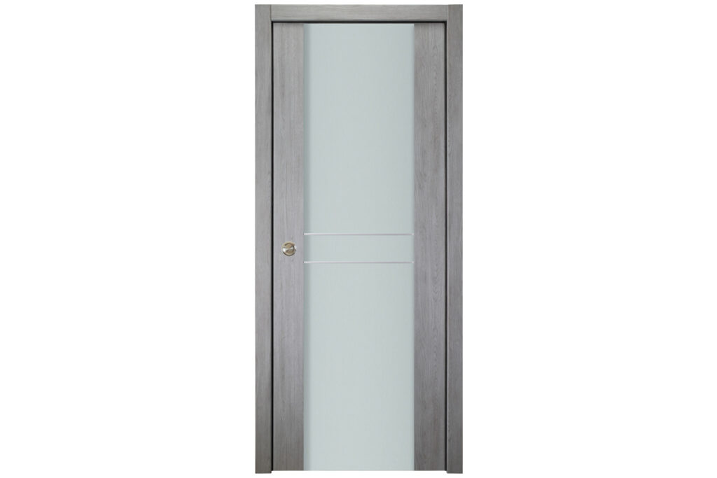 Nova Italia Vetro 2HC Light Grey Laminate Interior Door - Single Pocket