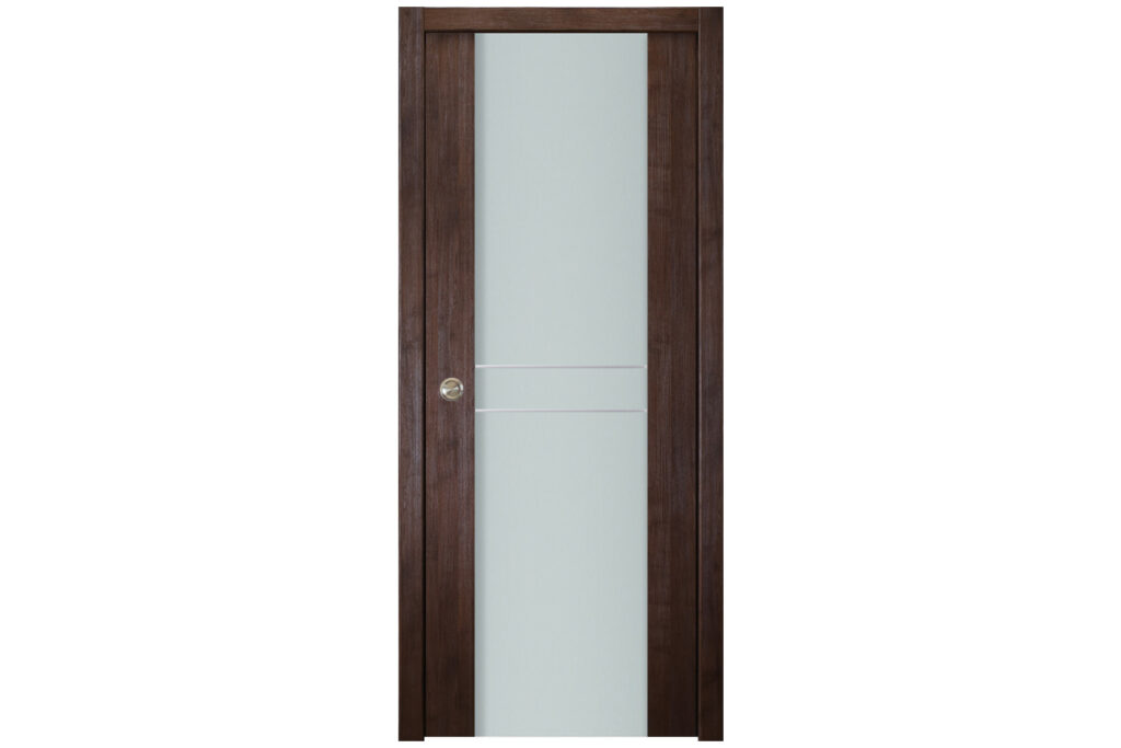 Nova Italia Vetro 2HC Prestige Brown Laminate Interior Door - Single Pocket