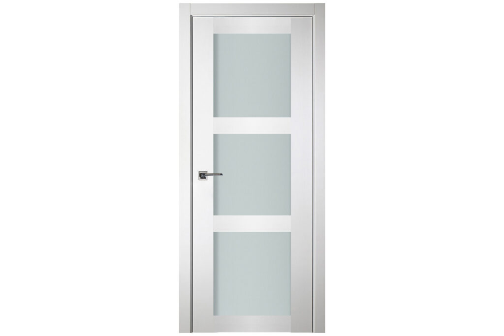 Nova Italia Vetro 3 Lite Alaskan White Laminate Interior Door - Single Door