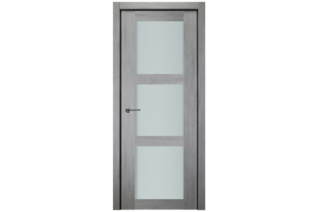 Nova Italia Vetro 3 Lite Light Grey Laminate Interior Door - Single Door