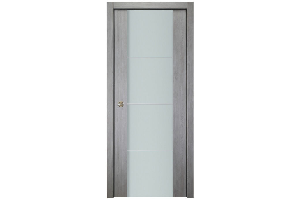 Nova Italia Vetro 3H Light Grey Laminate Interior Door - Single Pocket