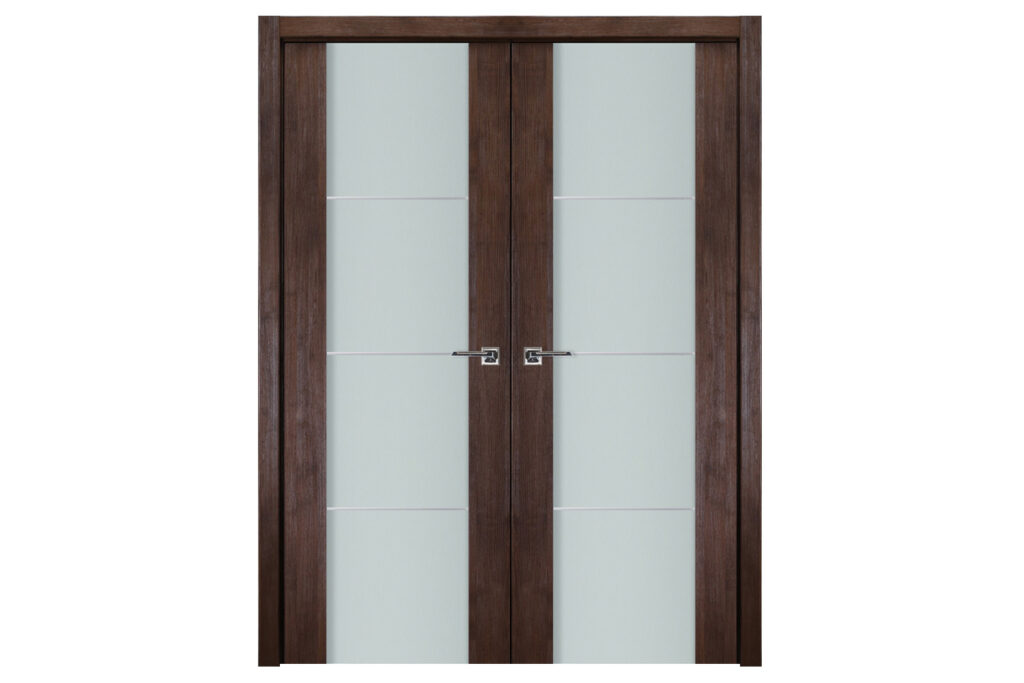Nova Italia Vetro 3H Prestige Brown Laminate Interior Door - Double Door
