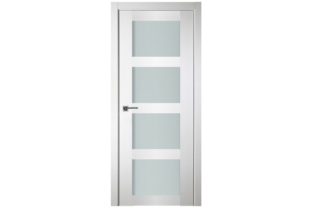 Nova Italia Vetro 4 Lite Alaskan White Laminate Interior Door - Single Door