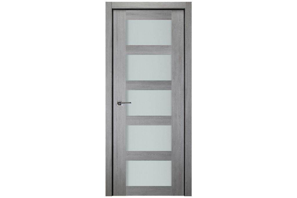 Nova Italia Vetro 5 Lite Light Grey Laminate Interior Door - Single Door
