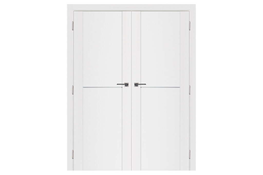 Nova Stile 002 Soft White Laminated Modern Interior Door - Double Door