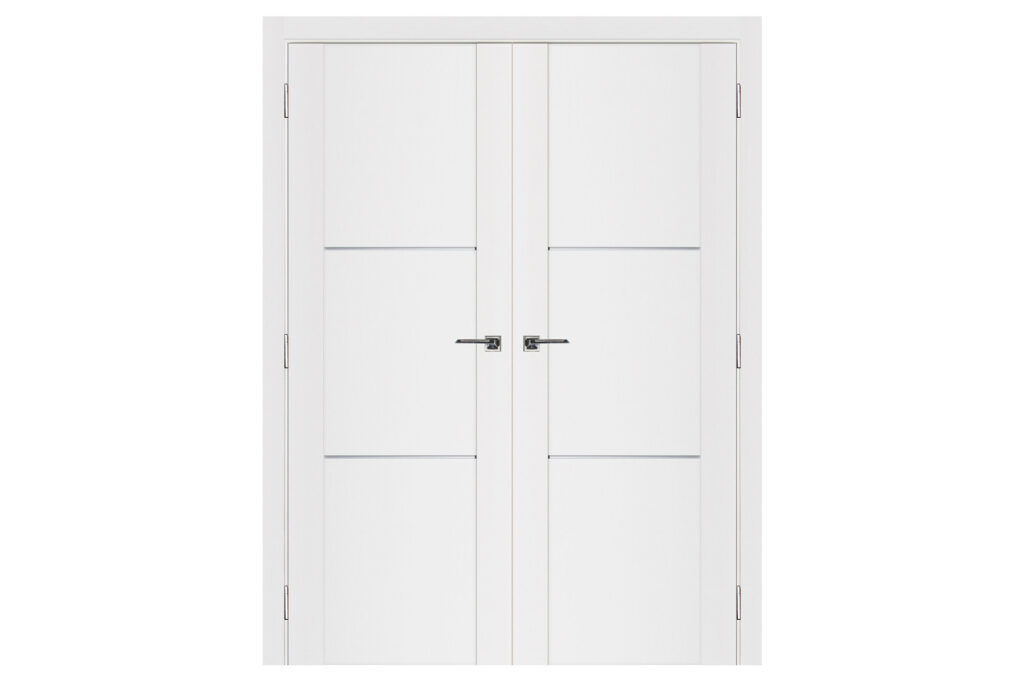 Nova Stile 004 Soft White Laminated Modern Interior Door - Double Door