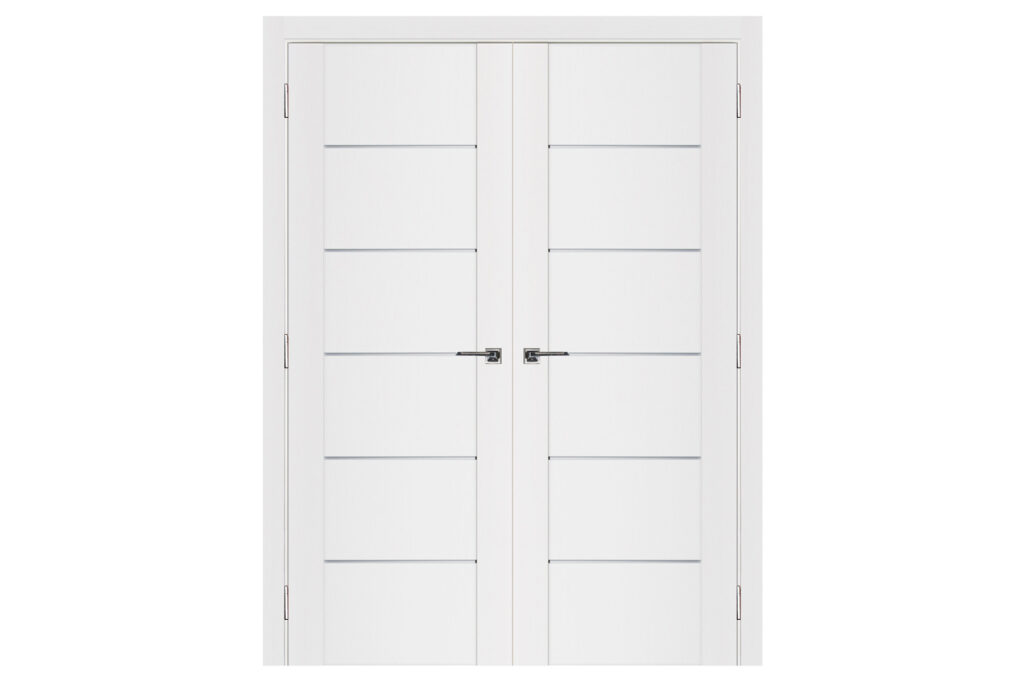 Nova Stile 008 Soft White Laminated Modern Interior Door - Double Door