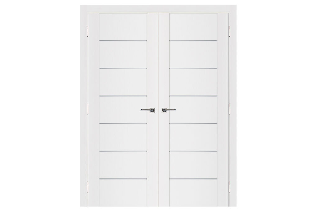 Nova Stile 009 Soft White Laminated Modern Interior Door - Double Door