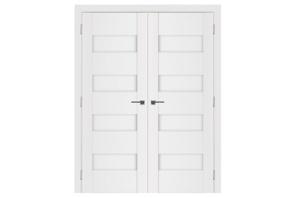Nova Stile 017 Soft White Laminated Modern Interior Door - Double Door