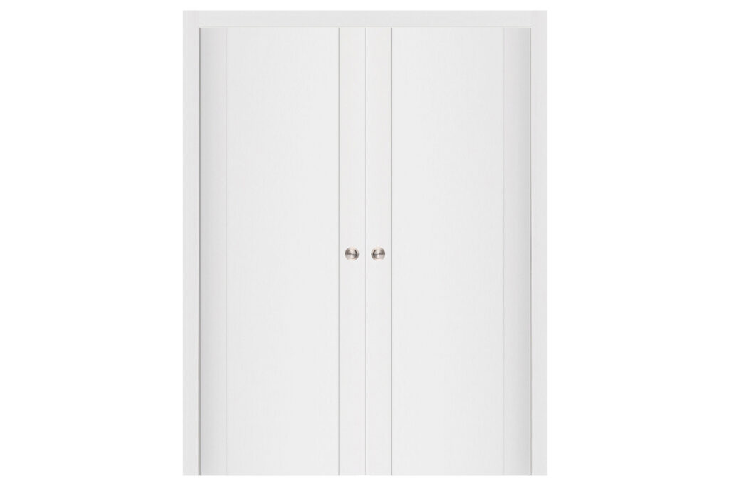 Nova Stile 001 Soft White Laminated Modern Interior Door - Double Pocket