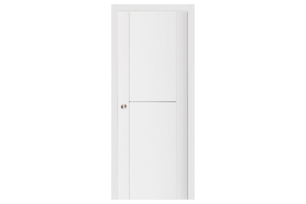 Nova Stile 002 Soft White Laminated Modern Interior Door - Single Pocket