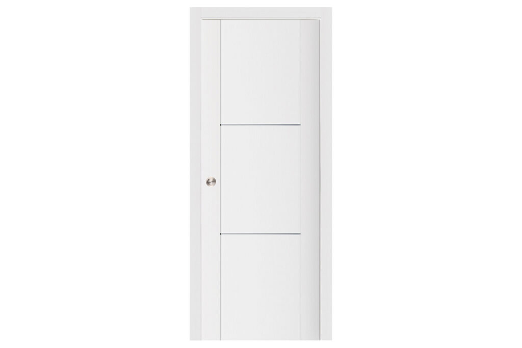 Nova Stile 004 Soft White Laminated Modern Interior Door - Single Pocket