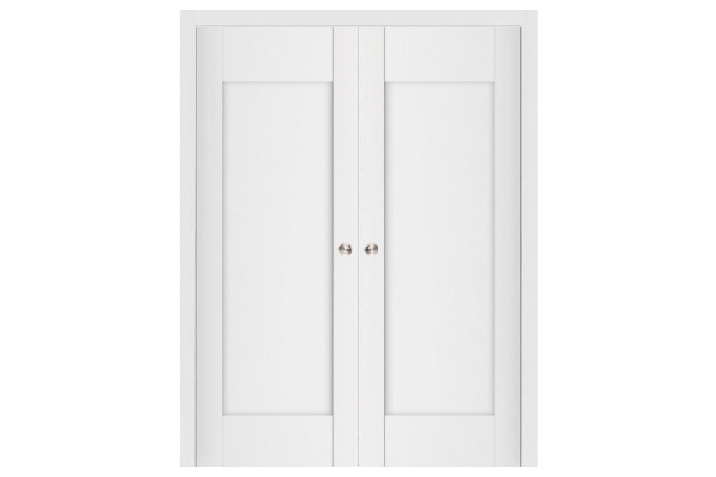 Nova Stile 012 Soft White Laminated Modern Interior Door - Double Pocket