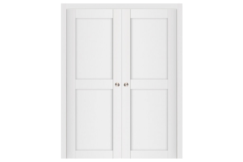Nova Stile 020 Soft White Laminated Modern Interior Door - Double Pocket