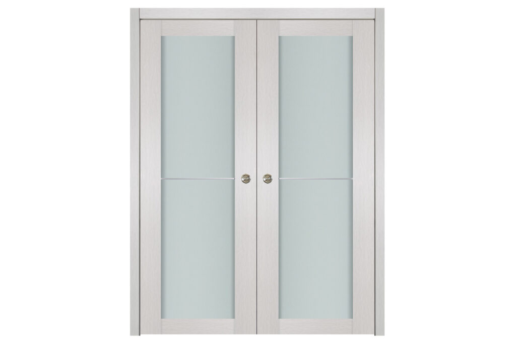 Nova 1 Lite 1H White Wenge Wood Laminated Modern Interior Door - Double Pocket
