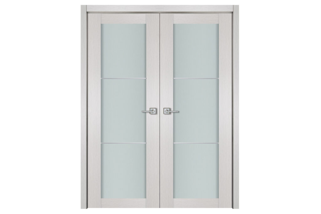 Nova 1 Lite 2H White Wenge Wood Laminated Modern Interior Door - Double Door