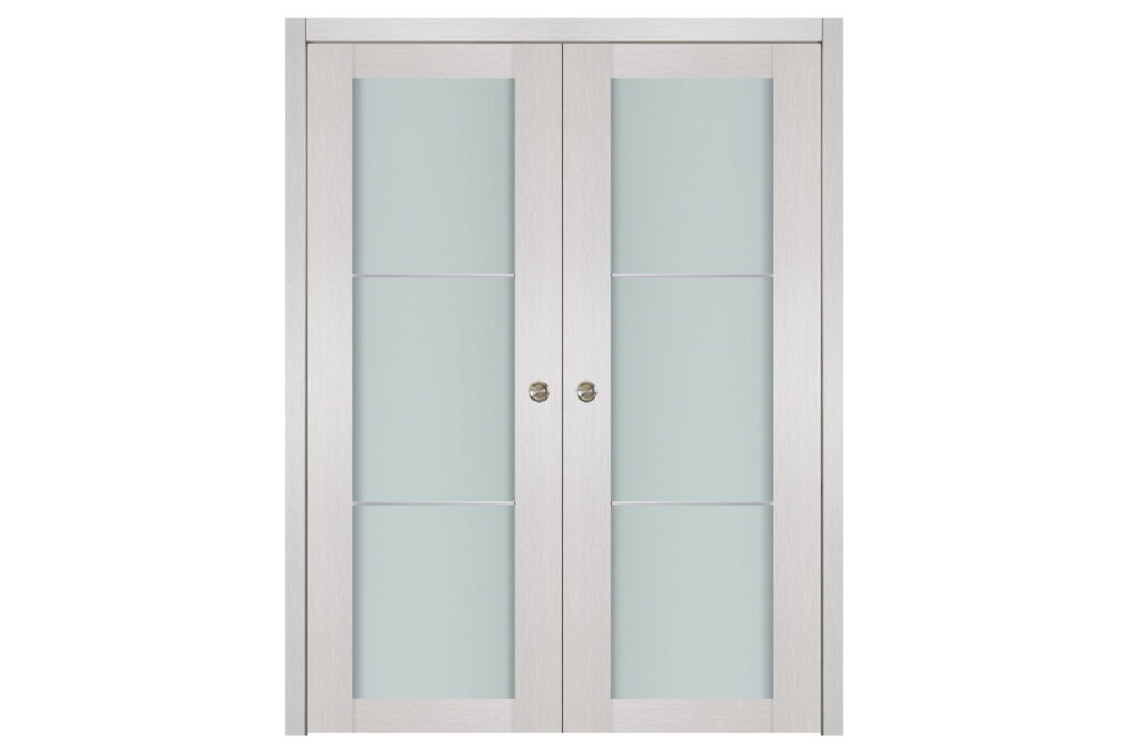 Nova 1 Lite 2H White Wenge Wood Laminated Modern Interior Door - Double Pocket