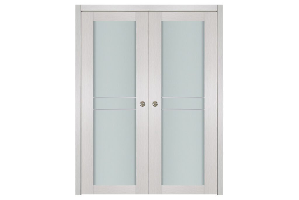 Nova 1 Lite 2HC White Wenge Wood Laminated Modern Interior Door - Double Pocket