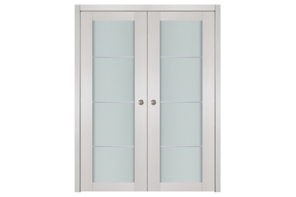 Nova 1 Lite 3H White Wenge Wood Laminated Modern Interior Door - Double Pocket
