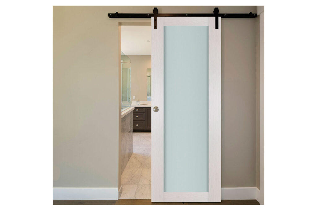 Nova 1 Lite White Wenge Wood Laminated Modern Interior Door - Barn Door
