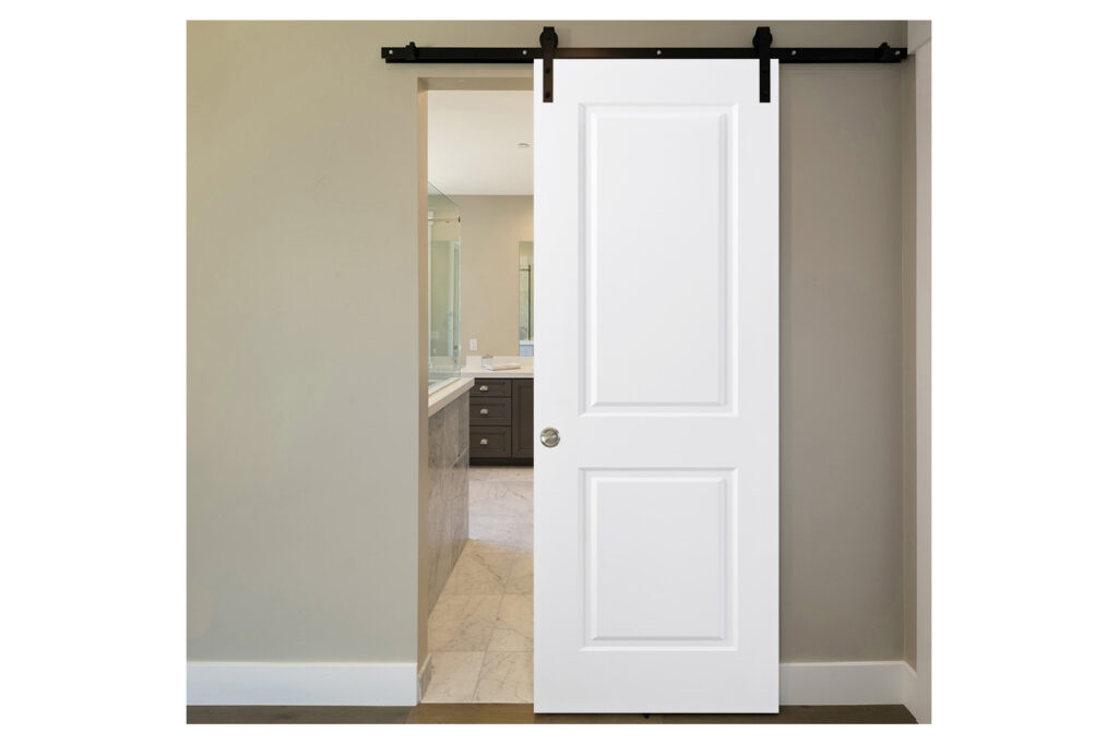 Nova 2 Panel Soft White Laminated Traditional interior Door - Barn Door