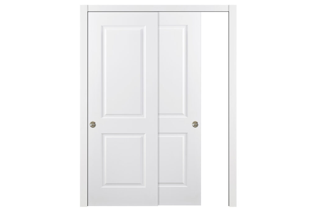 Nova 2 Panel Soft White Laminated Traditional interior Door - Bypass Door