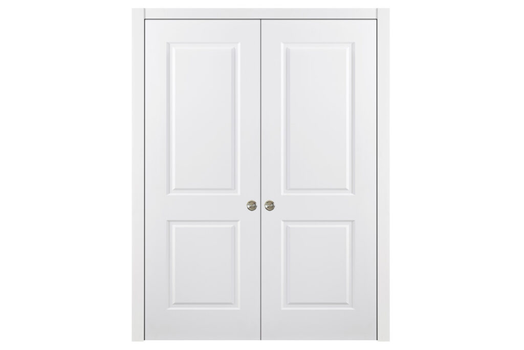 Nova 2 Panel Soft White Laminated Traditional interior Door - Double Pocket