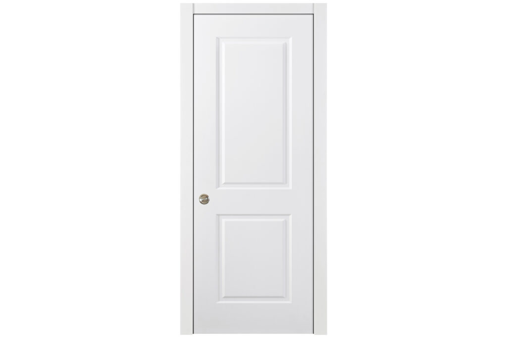 Nova 2 Panel Soft White Laminated Traditional interior Door - Single Pocket