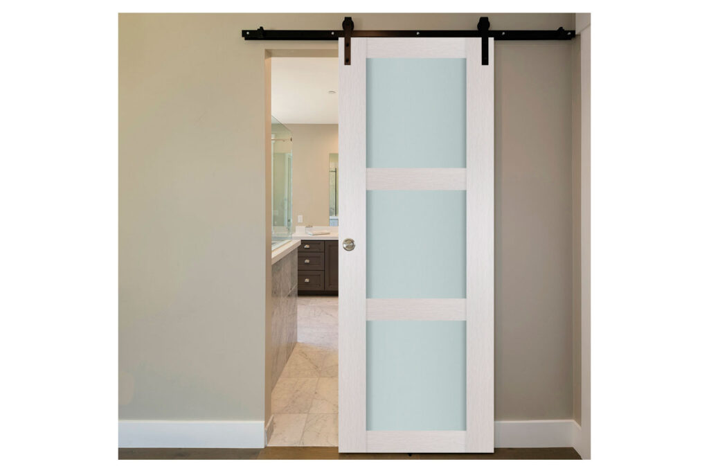 Nova 3 Lite White Wenge Wood Laminated Modern Interior Door - Barn Door