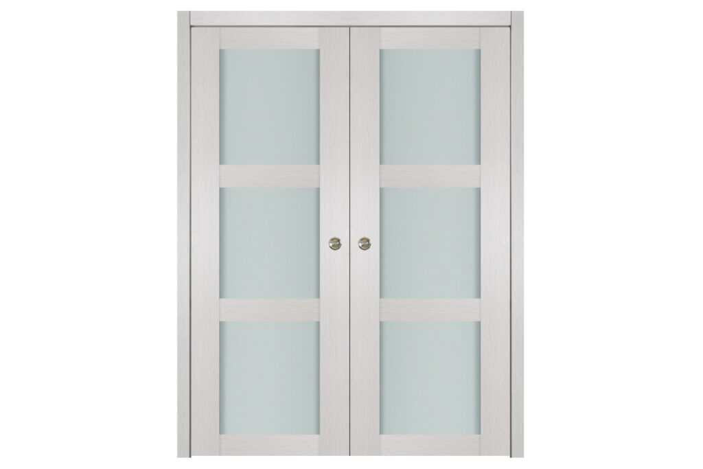 Nova 3 Lite White Wenge Wood Laminated Modern Interior Door - Double Pocket