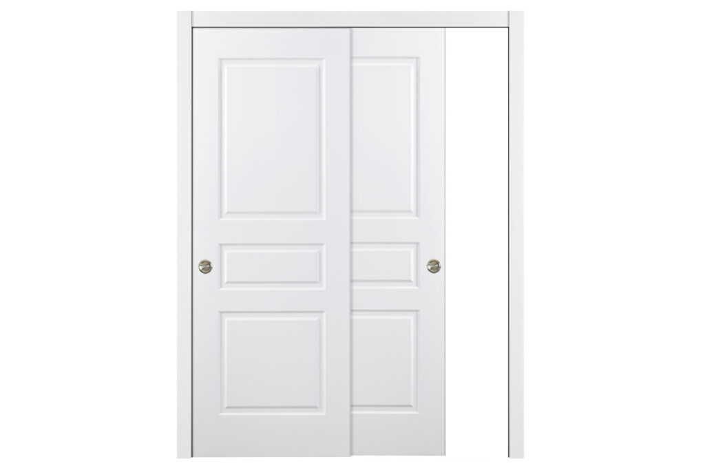 Nova 3 Panel Soft White Laminated Traditional interior Door - Bypass Door