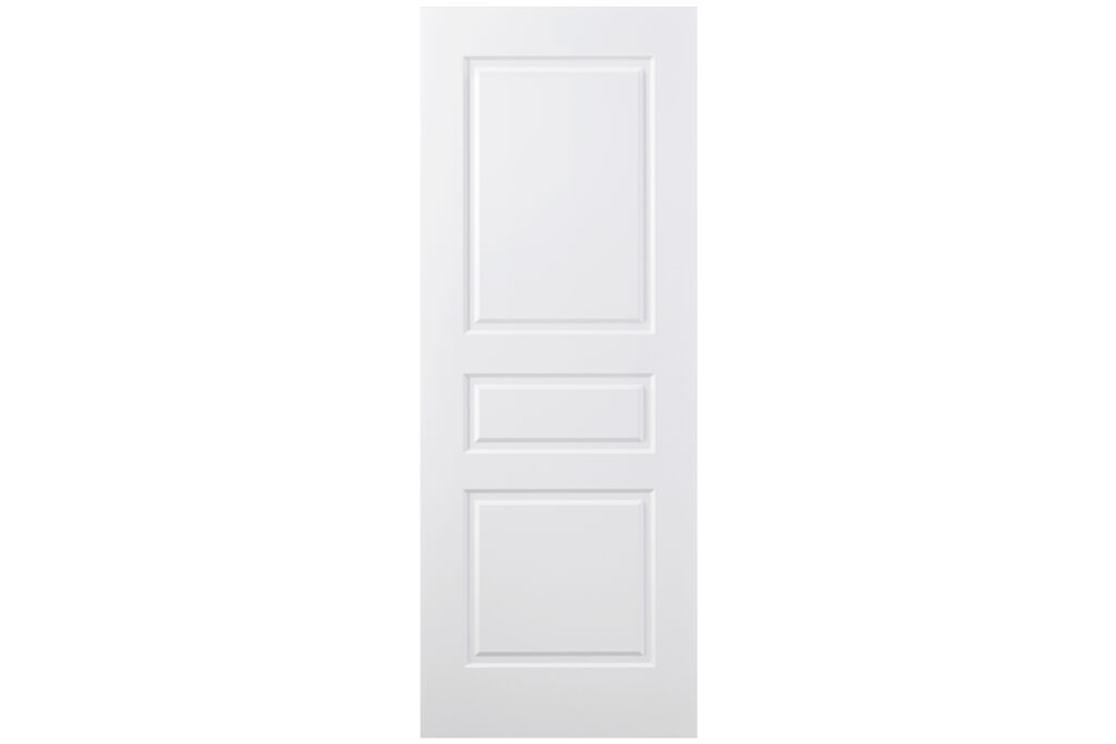 Nova 3 Panel Soft White Laminated Traditional interior Door - Slab