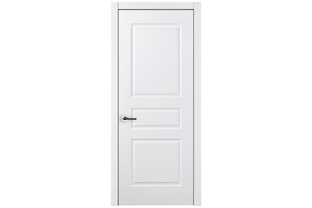 Nova 3 Panel Soft White Laminated Traditional interior Door - Single Door