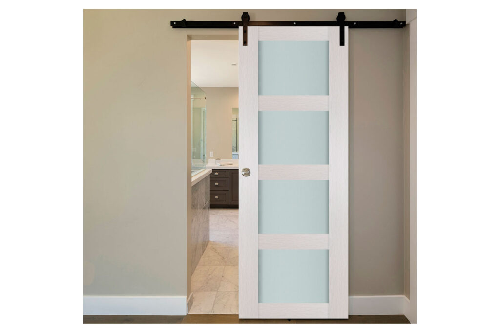 Nova 4 Lite White Wenge Wood Laminated Modern Interior Door - Barn Door